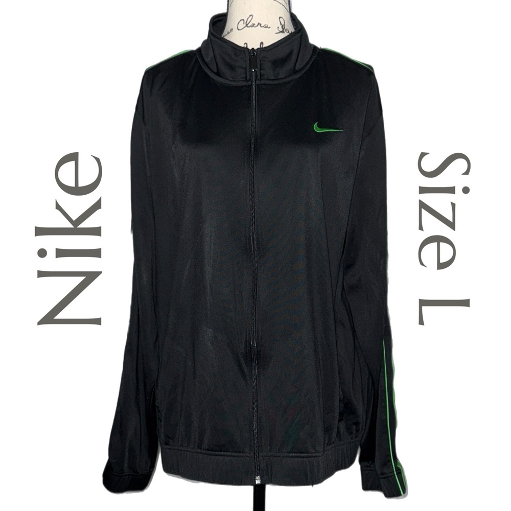 Nike - Black and Green Track‎ Jacket - Size Large
